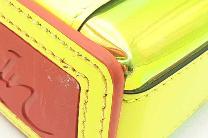 Christian Louboutin Cabata N/s Mini Neon Yellow Top Handle Bag Eb1224wxzsa