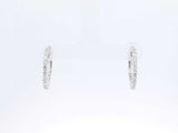 0.56 Cttw Diamond & 18k White Gold Latch-back Hoop Earrings 4.4 Gram Fw0925wzxdu