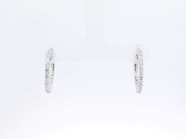 0.56 Cttw Diamond & 18k White Gold Latch-back Hoop Earrings 4.4 Gram Fw0925wzxdu