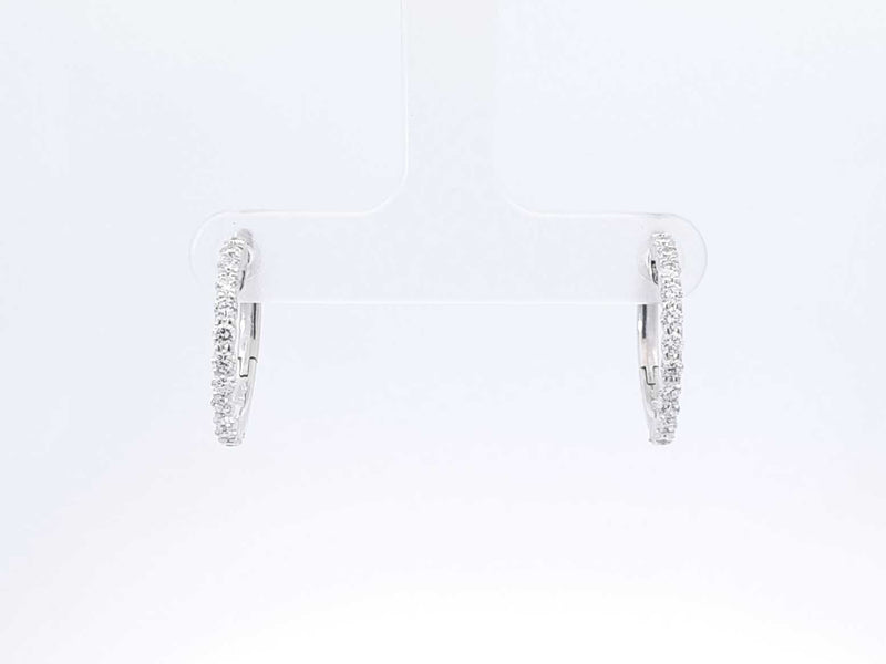 0.56 Cttw Diamond & 18k White Gold Latch-back Hoop Earrings 4.4 Gram Fw0925wzxdu