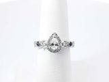 Vera Wang Love 0.88 Cttw Diamond, Sapphire, & 14k White Gold Engagement Ring 5.3 Grams Size 6.25 Fw0726erxdu