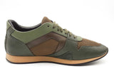 Burberry Olive Green Leather & Mesh Sneakers Size 41 Eb0526crsa
