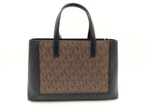 Michael Kors Sallie Brown Signature Logo Black Satchel Tote Bag Do0826rxde