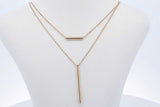 14k Yellow Gold Layered Vertical & Horizontal Bar Necklace 1.8 Grams Eb0526lprde