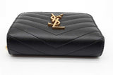 Yves Saint Laurent Cassandre Quilted Chevron Zip Around Wallet Eb1026wxzde