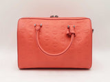 Mcm Ottomar Essential Boston Bag In Embossed Hot Coral Leather Fw0825lexdu