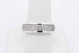 David Yurman Streamline Pave Diamond Two Row 925 Band Ring 9g Sz 8.5 Eb0926rcrsa