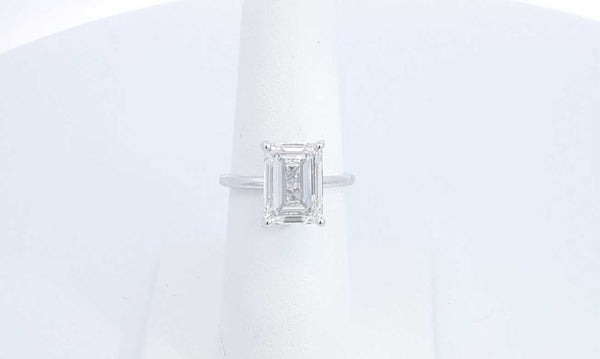 14k White Gold Lab Grown 4.97ctw Emerald Cut Diamond Ring Size 6.25 Eb0623owsedu