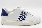 Versace Greca Detail White & Blue Leather Sneakers Sneakers Size 40 Eb1025exdu
