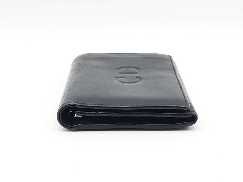 Christian Dior Black Leather Wallet Fw0225lrxdu