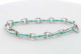 Tiffany & Co. Blue Enamel Clasping Link 925 Bracelet 22.5g 7.5 Inch Eb0626lxzsa