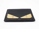 Fendi Monster Eyes Card Holder Wallet In Black Leather Fw0726oxzdu