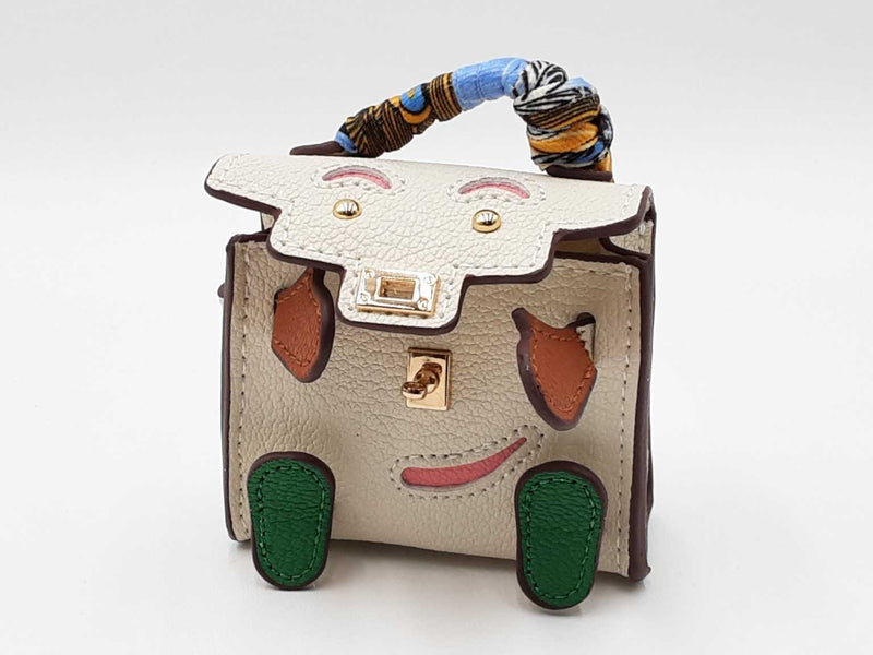 Mini Plaything Bag Charm In Ivory Fw0825idu