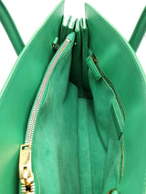 Yves Saint Laurent Green Leather Sac De Jour Tote Bag Eb0626rxzsa