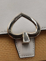Kate Spade Robyn Convertible Crossbody Wallet - White Leather & Straw Fw0226ordu