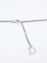 Christian Dior Guilloché Plate Silver-tone Pendant Necklace 25 Inch Fw0826ozxdu