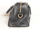 Gucci Guccissima Boston Black Leather Satchel Bag Sd0726porde