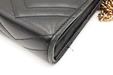 Gucci Matelasse Chevron Quilted Leather Gg Marmont Wallet With Chain Eb0626wexsa
