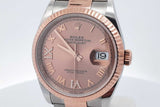 Rolex Oyster Perpetual Datejust 36mm Everose Gold Stainless Watch Eb0526lxxxzsa