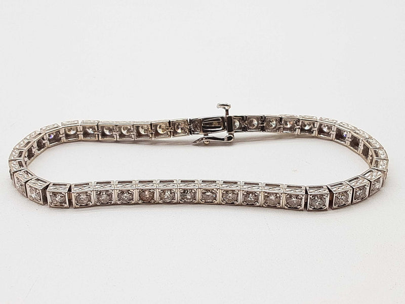 1.35 Cttw Diamonds 14k White Gold 13.7g Tennis Bracelet 6.75 In Do0725cxzde