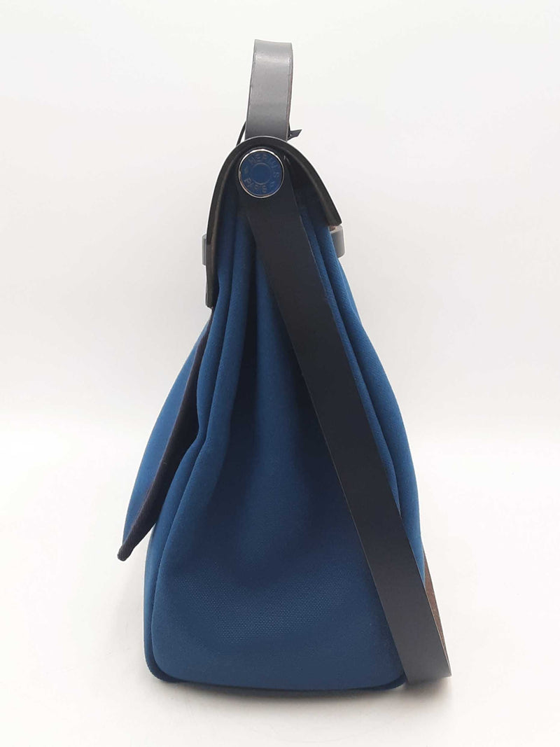 Hermes Toile Vache Hunter Herbag Zip 39mm Bleu Brighton Handbag Sd0825lzxzsa