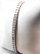 10.08 Cttw Princess-cut Diamond & 14k White Gold Square-link Tennis Bracelet 24.4 Grams 8 Inch Fw0726rxzdu