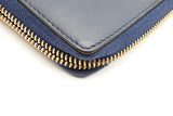 Gucci Sylvie Zip Around Blue Leather Wallet Eb0726oxzde