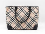 Burberry Blue Label Tote Bag In Nova Check Canvas & Brown Leather Fw0326orzdu
