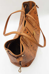 Mcm Visetos Liz Shopper In Reversible Cognac Visetos Coated Canvas Fw0126ozxdu