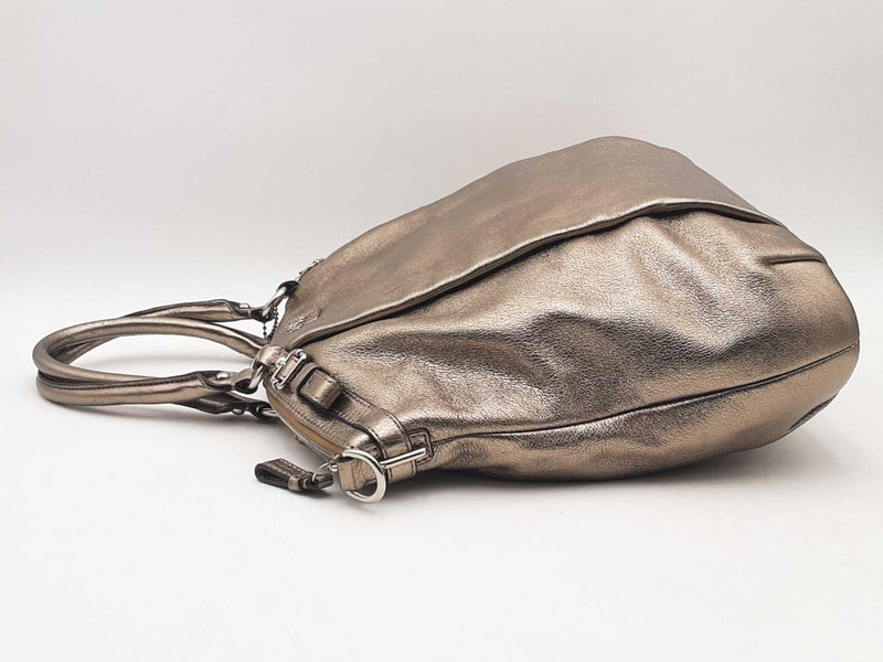 Coach Madison Pewter Metallic Leather Lindsey Satchel Sd0825wzsa