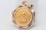 1988 Chinese Panda 24k Gold Coin Pendant Set In 14k Bezel 3.9 Grams Eb0526ocrsa
