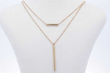 14k Yellow Gold Layered Vertical & Horizontal Bar Necklace 1.8 Grams Eb0526lprde