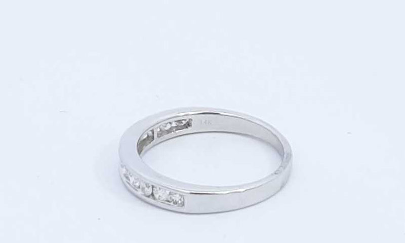 14k White Gold 0.12ctw Diamond Ring Size 7.25, 2.8 Grams Eb0324exdu