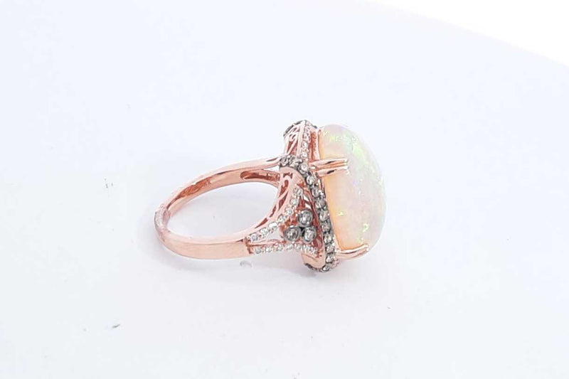 Levian Opal & Diamond Ring In 14k Rose Gold 9.1 Grams Size 7 Eb0924loxzdu