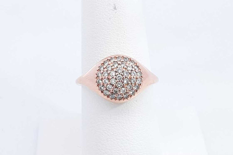 Approx. 0.37ctw Diamond Ring In 18k Rose Gold 5.27 Grams Size 7 Eb0724oxzsa