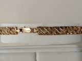 Fancy Super Link Bracelet Yellow Gold 10k 4.5 Grams 7 Inch Vc0926oczmia