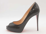 Christian Louboutin Lady Peep 150 Patent Black Size 37.5 Aa0726orzsa