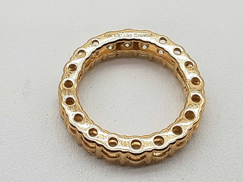 1.00 Cttw Lab Grown Diamonds 10k Yellow Gold 2.0g Circle Pendant Do0525owcde