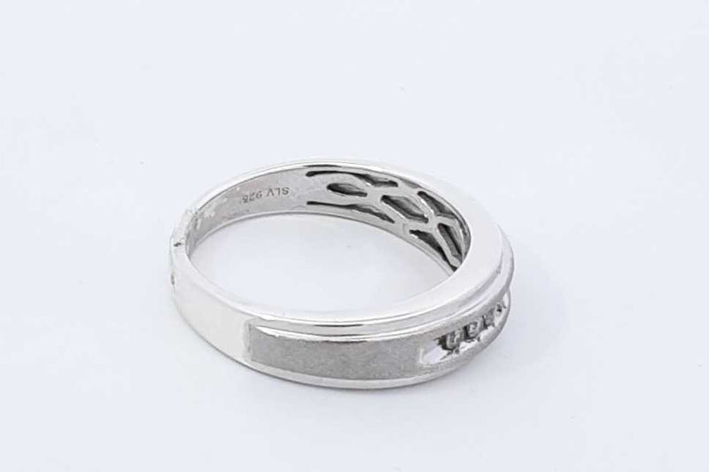 0.49ctw Diamond Ring In Sterling Silver 6.4 Grams Size 10.5 Eb1125irdu