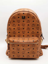 Mcm Stark Side Studs Visetos Cognac Backpack Eb0426oorsa