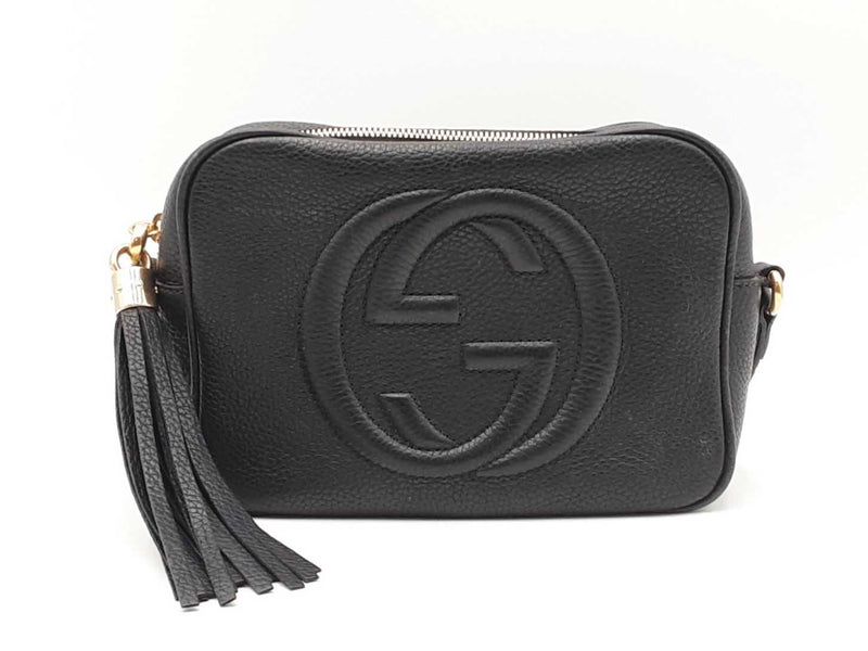 Gucci Soho Disco Crossbody Bag In Black Pebbled Leather Fw1125wxzdu