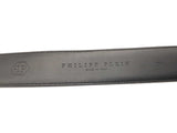 Philipp Plein Black Rhinestones Skull Head Black Leather Belt Do0426lxzde