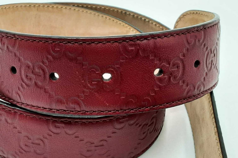 Gucci Red Guccissima Leather Belt With Gold Tone Buckle Eb0924lxzdu