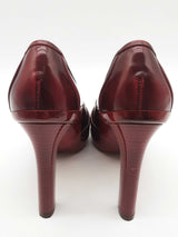 Salvatore Ferragamo Rietta Red Leather Heels Size Us 5.5 Do0924sxde