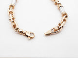 14k Two-tone Yellow & White Gold Fancy Link Bracelet 11.3g 9 Inch Fw01125irxdu