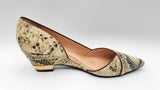 Tory Burch Mila Snakeskin-embossed Leather Wedge Sandals Size 7 Fw1024ixdu