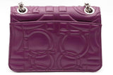 Salvatore Ferragamo Quilted Gancini Purple Leather Crossbody Bag Eb0226orxsa