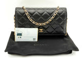 Chanel Classic Wallet On Chain Black Lambskin Shoulder Bag Fw1224lrxzdu