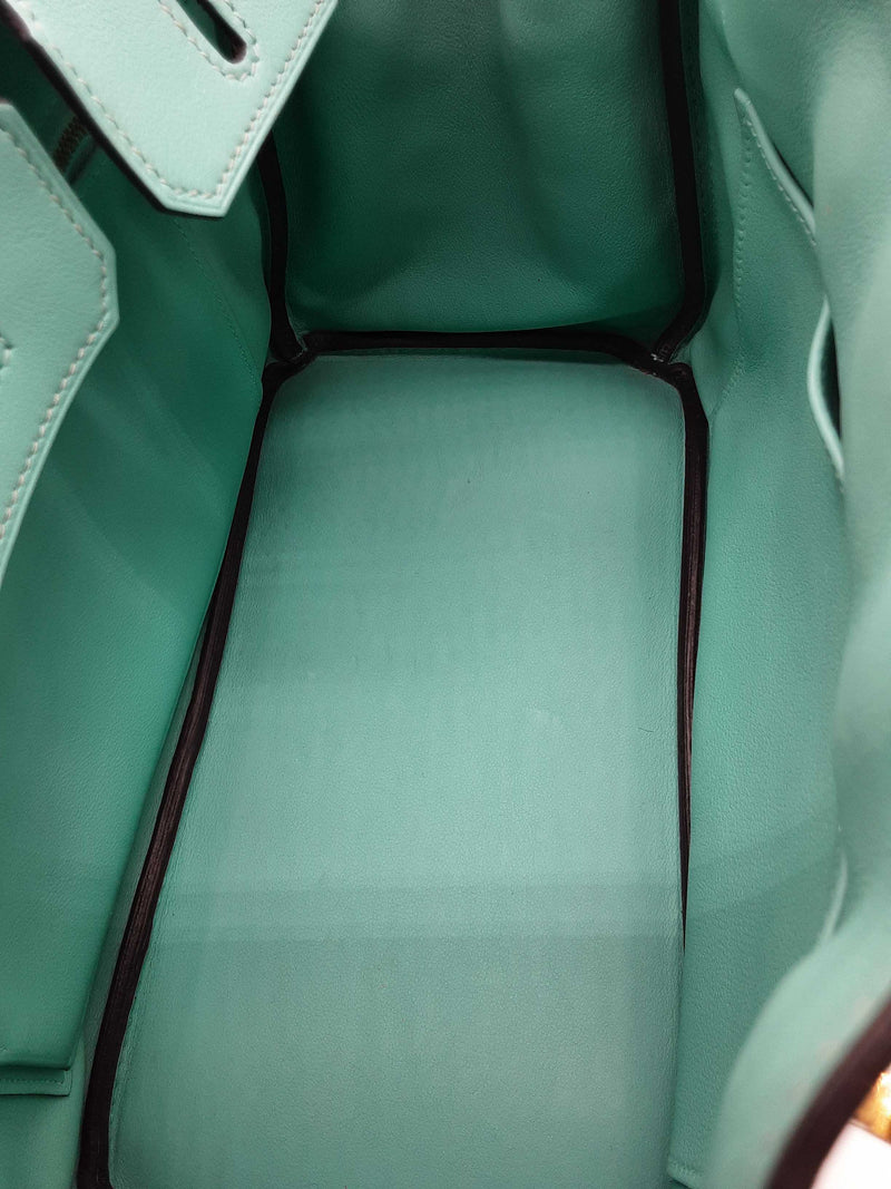 Hermes Birkin 25 Lagon Teal Swift Leather Gold Handbag Do0325lrrxzde