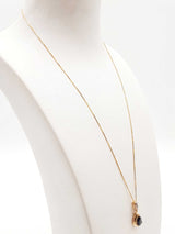 Sythentic Blue Sapphire 14k Two Tone Gold 2.7g Pendant Chain 19 In Do0326lixde